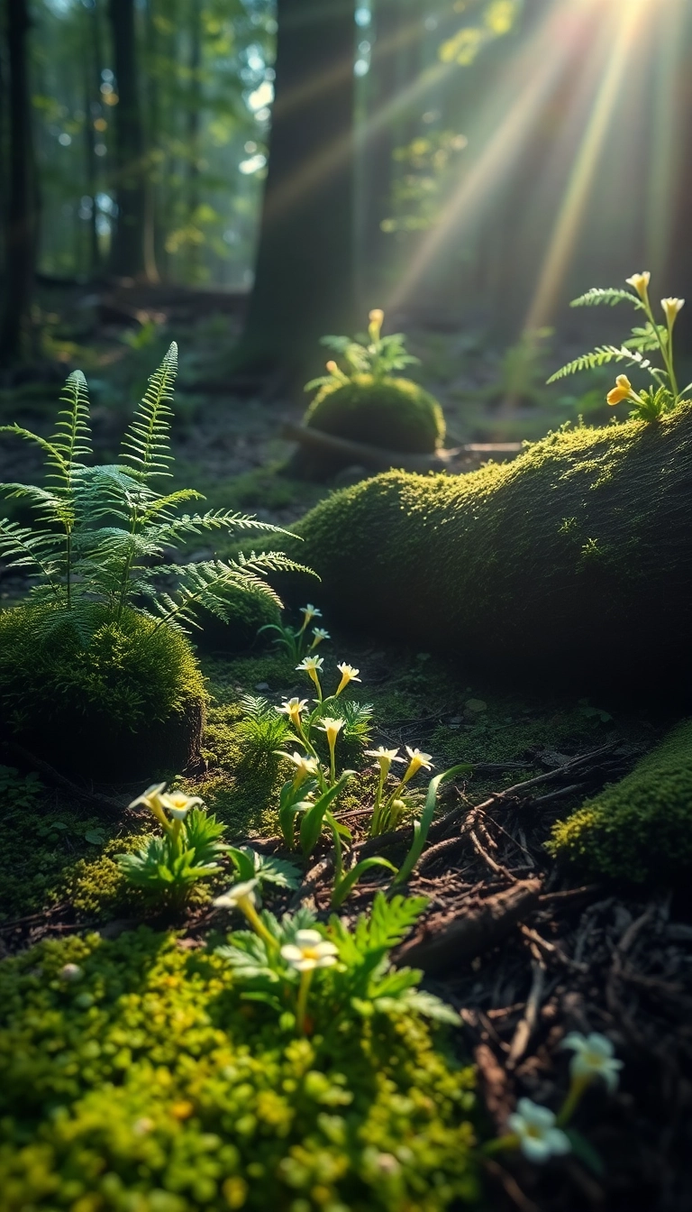 iPhone Artistic Spring Forest Floor Well-Lit Wallpaper